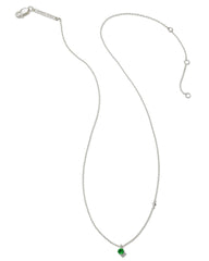 Maisie Sterling Silver Pendant Necklace in Green Onyx
