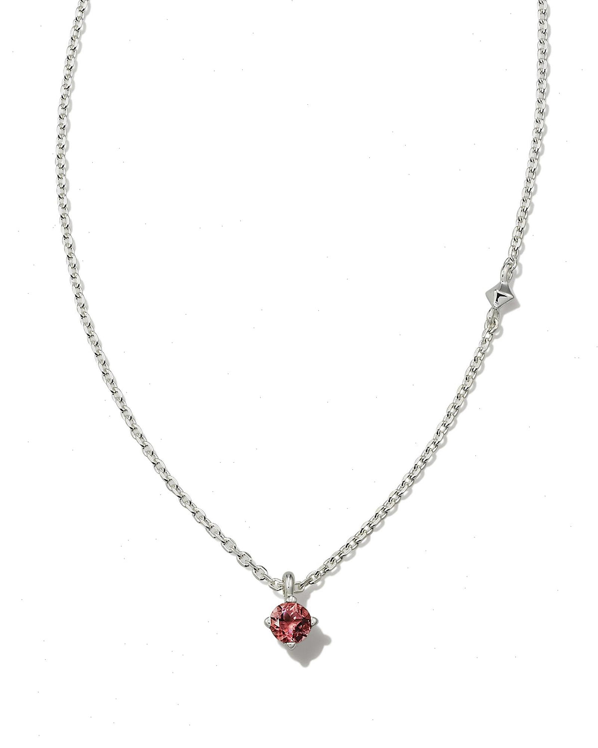 Maisie Sterling Silver Pendant Necklace in Pink Tourmaline